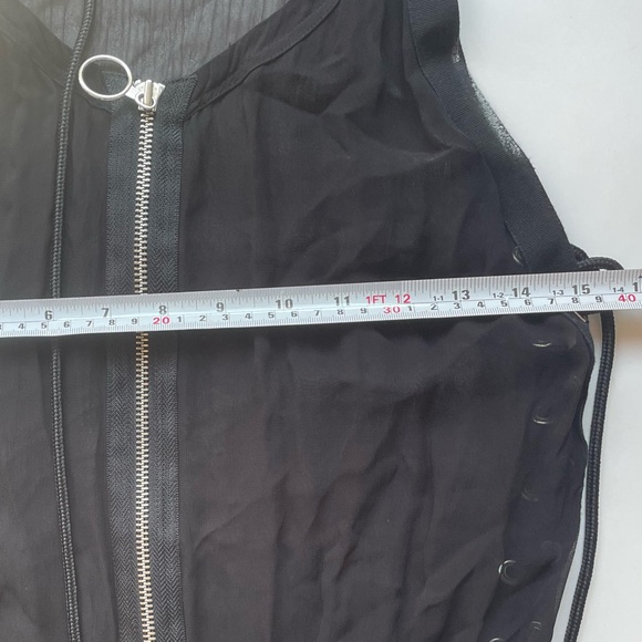 Diesel Black sheer dress top with zipper small - Picture 5 of 8